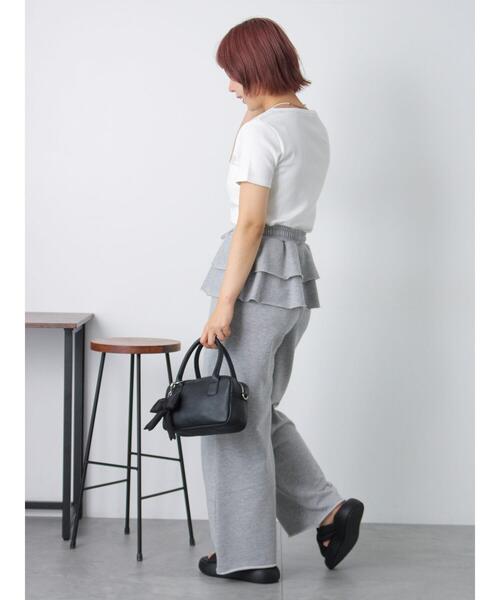 ehka sopo(エヘカソポ)の「ヘンリーネックカットソー(Tシャツ/カットソー・レディース・オフホワイト/サックスブルー/ブラック・F)」の9枚目の写真