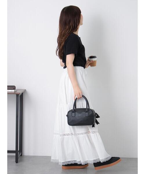 ehka sopo(エヘカソポ)の「ヘンリーネックカットソー(Tシャツ/カットソー・レディース・オフホワイト/サックスブルー/ブラック・F)」の16枚目の写真