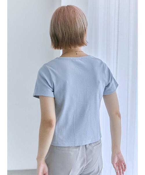 ehka sopo(エヘカソポ)の「ヘンリーネックカットソー(Tシャツ/カットソー・レディース・オフホワイト/サックスブルー/ブラック・F)」の20枚目の写真