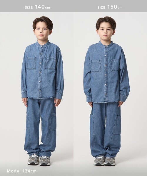 green label relaxing（グリーンレーベルリラクシング）の「デニム カーゴパンツ / キッズ  100㎝-160㎝（デニムパンツ・キッズ・コバルトブルー/ブラック・130cm/100cm/140cm/150cm/160cm/120cm/110cm）」の21枚目の写真