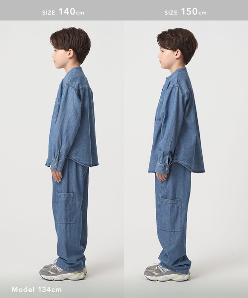 green label relaxing（グリーンレーベルリラクシング）の「デニム カーゴパンツ / キッズ  100㎝-160㎝（デニムパンツ・キッズ・コバルトブルー/ブラック・130cm/100cm/140cm/150cm/160cm/120cm/110cm）」の20枚目の写真