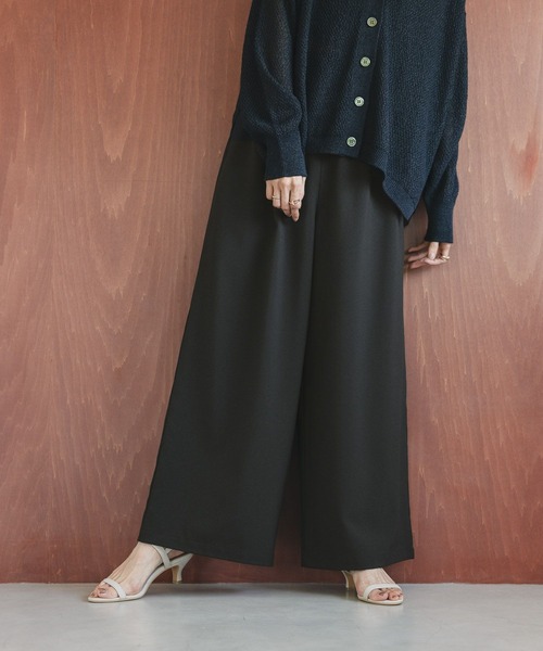 GLOBAL WORK(グローバルワーク)の「イージーケアギャザーワイドパンツ/571199(その他パンツ・レディース・グレー/ブラック/ブラウン/ボルドー・LARGE/MEDIUM/SMALL/X-SMALL)」の2枚目の写真