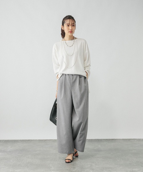 GLOBAL WORK(グローバルワーク)の「イージーケアギャザーワイドパンツ/571199(その他パンツ・レディース・グレー/ブラック/ブラウン/ボルドー・LARGE/MEDIUM/SMALL/X-SMALL)」の9枚目の写真