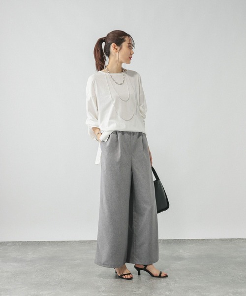 GLOBAL WORK(グローバルワーク)の「イージーケアギャザーワイドパンツ/571199(その他パンツ・レディース・グレー/ブラック/ブラウン/ボルドー・LARGE/MEDIUM/SMALL/X-SMALL)」の10枚目の写真