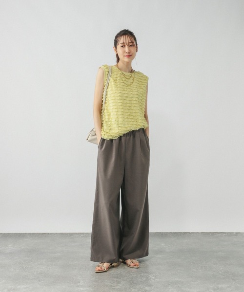 GLOBAL WORK(グローバルワーク)の「イージーケアギャザーワイドパンツ/571199(その他パンツ・レディース・グレー/ブラック/ブラウン/ボルドー・LARGE/MEDIUM/SMALL/X-SMALL)」の14枚目の写真