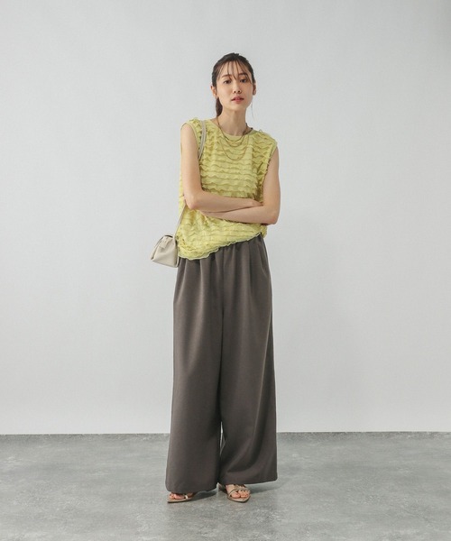 GLOBAL WORK(グローバルワーク)の「イージーケアギャザーワイドパンツ/571199(その他パンツ・レディース・グレー/ブラック/ブラウン/ボルドー・LARGE/MEDIUM/SMALL/X-SMALL)」の15枚目の写真