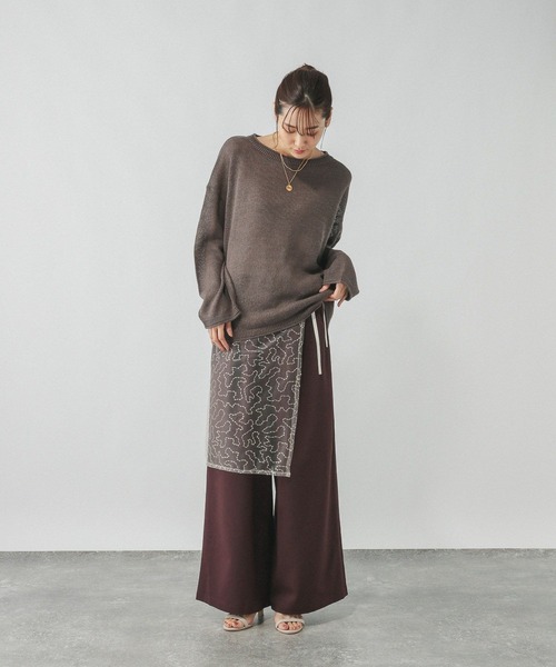 GLOBAL WORK(グローバルワーク)の「イージーケアギャザーワイドパンツ/571199(その他パンツ・レディース・グレー/ブラック/ブラウン/ボルドー・LARGE/MEDIUM/SMALL/X-SMALL)」の18枚目の写真