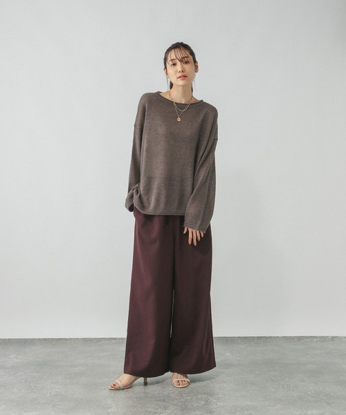 GLOBAL WORK(グローバルワーク)の「イージーケアギャザーワイドパンツ/571199(その他パンツ・レディース・グレー/ブラック/ブラウン/ボルドー・LARGE/MEDIUM/SMALL/X-SMALL)」の20枚目の写真