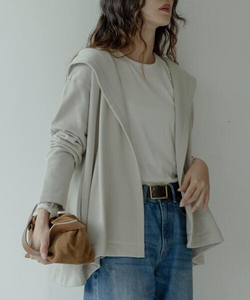 URBAN RESEARCH Sonny Label（アーバンリサーチサニーレーベル）の「裏毛フーディーカーディガン（カーディガン/ボレロ・レディース・ブラック/グレー/ベージュ系その他・FREE）」の3枚目の写真
