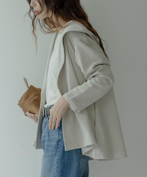 URBAN RESEARCH Sonny Label（アーバンリサーチサニーレーベル）の「裏毛フーディーカーディガン（カーディガン/ボレロ・レディース・ブラック/グレー/ベージュ系その他・FREE）」の5枚目の写真