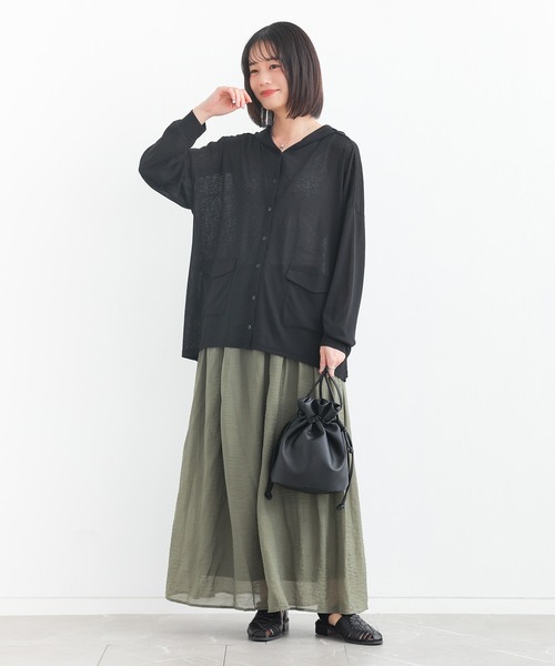 n'OrLABEL(ノアールレーベル)の「【UVカット・イージーケア】シアースラブカーディガン(カーディガン/ボレロ・レディース・ブラック/キャメル・FREE)」の10枚目の写真