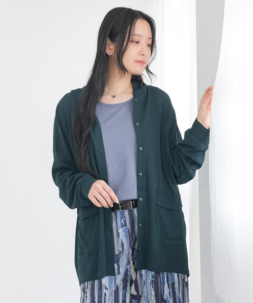 n'OrLABEL(ノアールレーベル)の「【UVカット・イージーケア】シアースラブカーディガン(カーディガン/ボレロ・レディース・ブラック/キャメル・FREE)」の14枚目の写真
