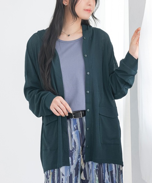 n'OrLABEL(ノアールレーベル)の「【UVカット・イージーケア】シアースラブカーディガン(カーディガン/ボレロ・レディース・ブラック/キャメル・FREE)」の12枚目の写真