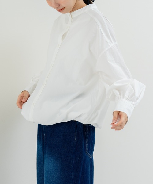 refinedworks（リファインドワークス）の「【refinedworks】裾スピンドル がアクセントの チュニック（シャツ/ブラウス・レディース・ブルー/ブラック/ホワイト・FREE）」の11枚目の写真