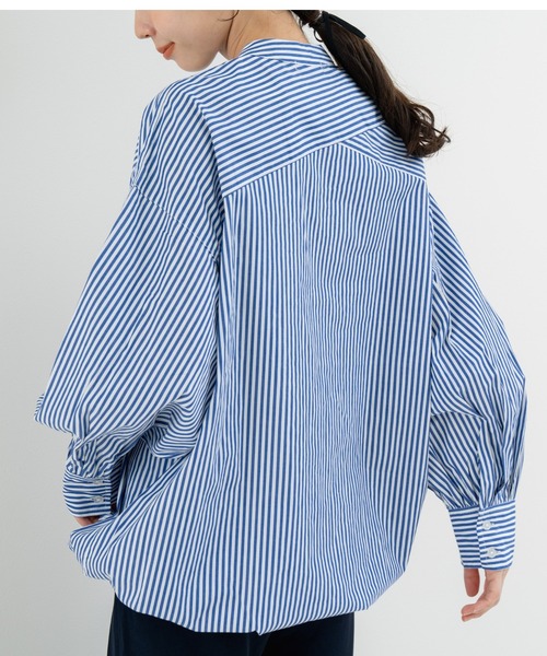 refinedworks（リファインドワークス）の「【refinedworks】裾スピンドル がアクセントの チュニック（シャツ/ブラウス・レディース・ブルー/ブラック/ホワイト・FREE）」の6枚目の写真