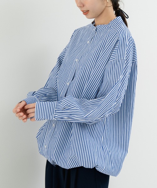 refinedworks（リファインドワークス）の「【refinedworks】裾スピンドル がアクセントの チュニック（シャツ/ブラウス・レディース・ブルー/ブラック/ホワイト・FREE）」の7枚目の写真