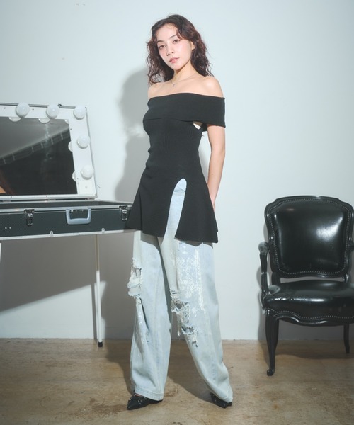 BLONDEY（ブロンディ）の「ラインストーンダメージレースデニムパンツ（デニムパンツ・レディース・ブルー・SMALL/MEDIUM）」の13枚目の写真