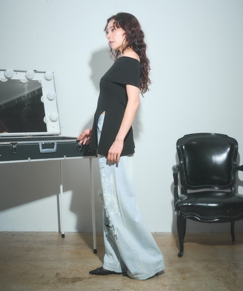 BLONDEY（ブロンディ）の「ラインストーンダメージレースデニムパンツ（デニムパンツ・レディース・ブルー・SMALL/MEDIUM）」の14枚目の写真