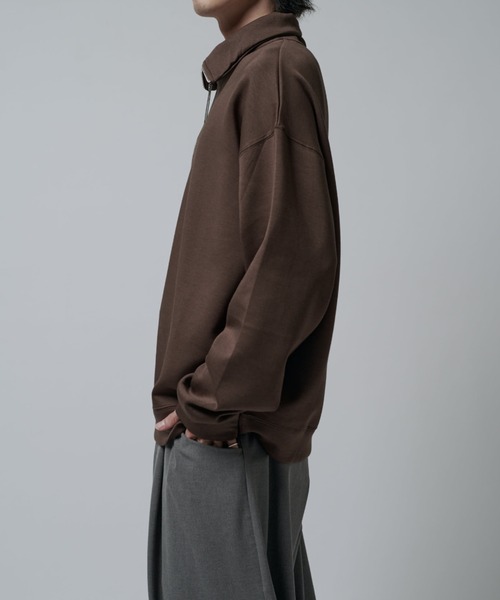 Lui's(ルイス)の「シルキーポンチハーフジップ(Tシャツ/カットソー・メンズ・チャコールグレー/ブラック・M/S)」の17枚目の写真