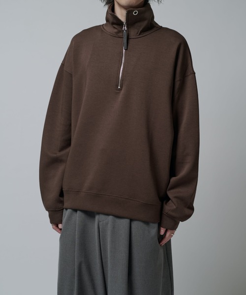 Lui's(ルイス)の「シルキーポンチハーフジップ(Tシャツ/カットソー・メンズ・チャコールグレー/ブラック・M/S)」の16枚目の写真