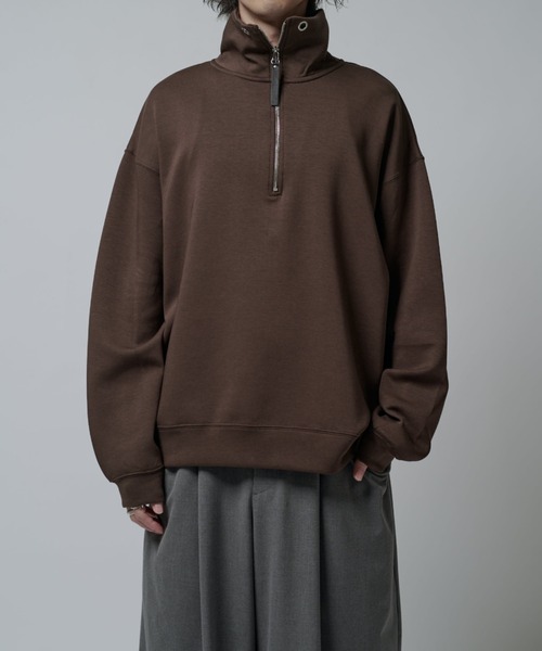 Lui's(ルイス)の「シルキーポンチハーフジップ(Tシャツ/カットソー・メンズ・チャコールグレー/ブラック・M/S)」の15枚目の写真