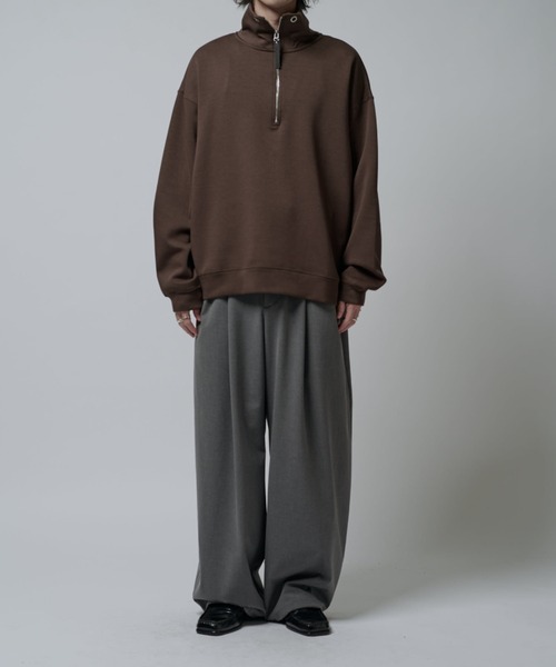 Lui's(ルイス)の「シルキーポンチハーフジップ(Tシャツ/カットソー・メンズ・チャコールグレー/ブラック・M/S)」の19枚目の写真