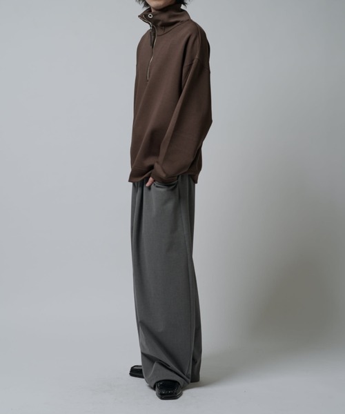 Lui's(ルイス)の「シルキーポンチハーフジップ(Tシャツ/カットソー・メンズ・チャコールグレー/ブラック・M/S)」の20枚目の写真