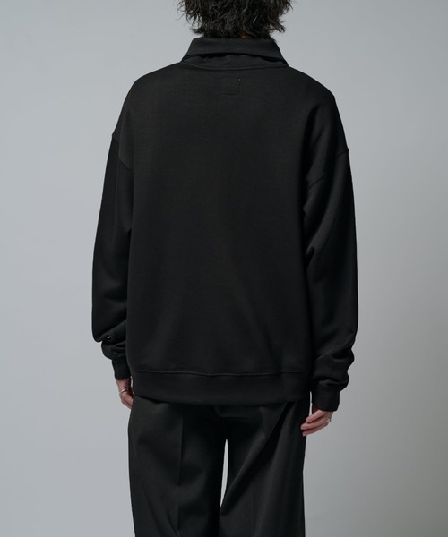 Lui's(ルイス)の「シルキーポンチハーフジップ(Tシャツ/カットソー・メンズ・チャコールグレー/ブラック・M/S)」の8枚目の写真