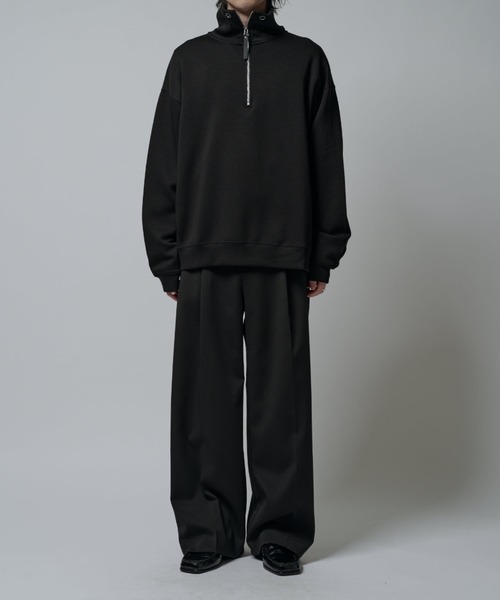 Lui's(ルイス)の「シルキーポンチハーフジップ(Tシャツ/カットソー・メンズ・チャコールグレー/ブラック・M/S)」の10枚目の写真