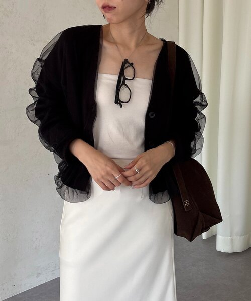 新品未使用！カプリシュ レマージュ チュールレイヤード カーディガン