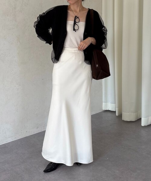 1枚で着映え】チュールレイヤードカーディガン（カーディガン/ボレロ