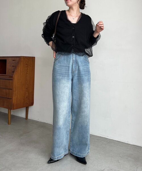 チュールレイヤードカーディガン カプリシュレマージュ カプリ