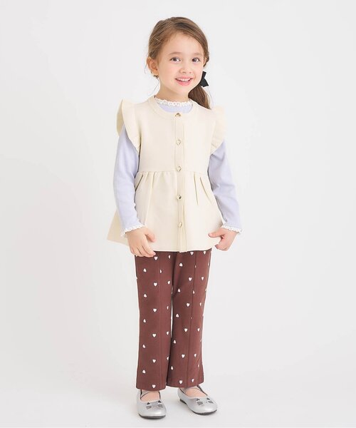 apres les cours（アプレレクール）の「【ジュニア対応】ペプラムフリルニットベスト_マシンウォッシャブル（ベスト・キッズ・アイボリー/ネイビー・100/120/140）」の3枚目の写真