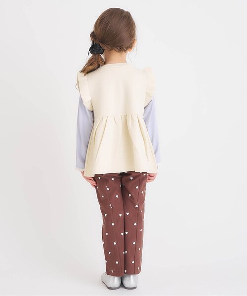 ジュニア対応】ペプラムフリルニットベスト_マシンウォッシャブル