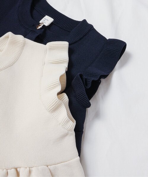 ジュニア対応】ペプラムフリルニットベスト_マシンウォッシャブル