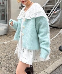 【25AW】MIXシャギーBIGボタンカーディガン