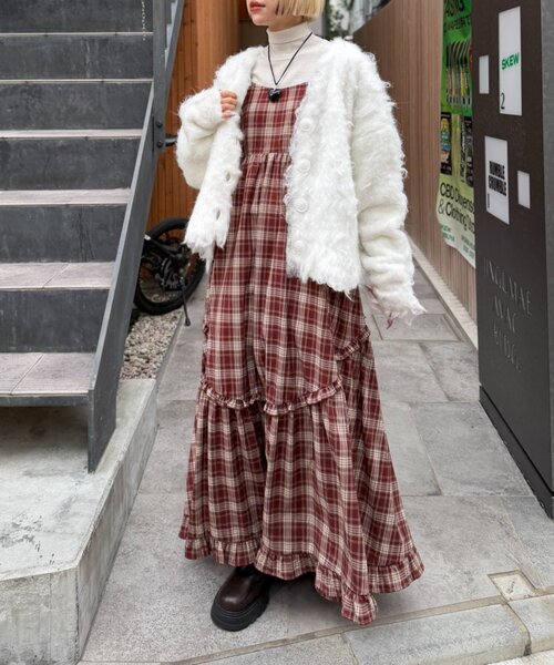 25aw RHC グレー カーディガン Mサイズ　新品未使用 セール】【25AW】MIXシャギーBIGボタンカーディガン（カーディガン