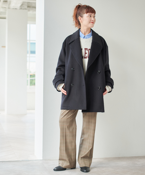 Spick & Span（スピックアンドスパン）の「S160ビーバーPコート（ピーコート・レディース・チャコールグレー/ブラック・36/38）」の5枚目の写真