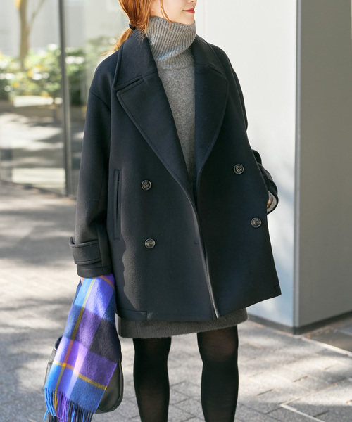 Spick & Span（スピックアンドスパン）の「S160ビーバーPコート（ピーコート・レディース・チャコールグレー/ブラック・36/38）」の9枚目の写真