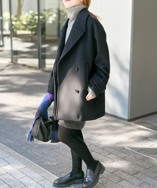 Spick & Span（スピックアンドスパン）の「S160ビーバーPコート（ピーコート・レディース・チャコールグレー/ブラック・36/38）」の10枚目の写真