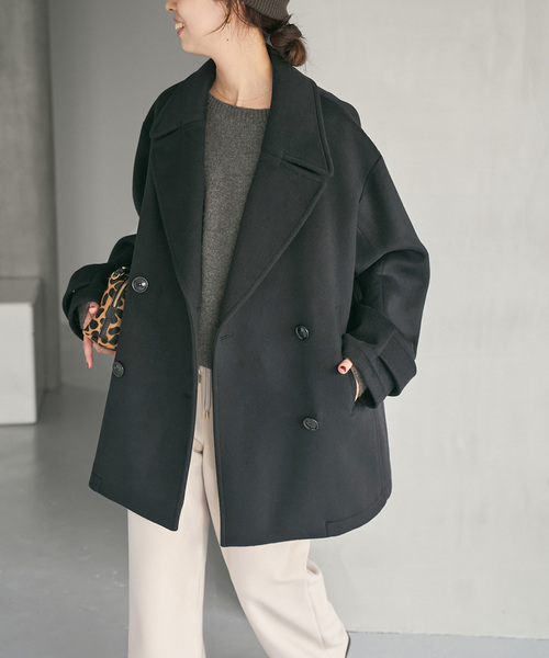 Spick & Span（スピックアンドスパン）の「S160ビーバーPコート（ピーコート・レディース・チャコールグレー/ブラック・36/38）」の15枚目の写真