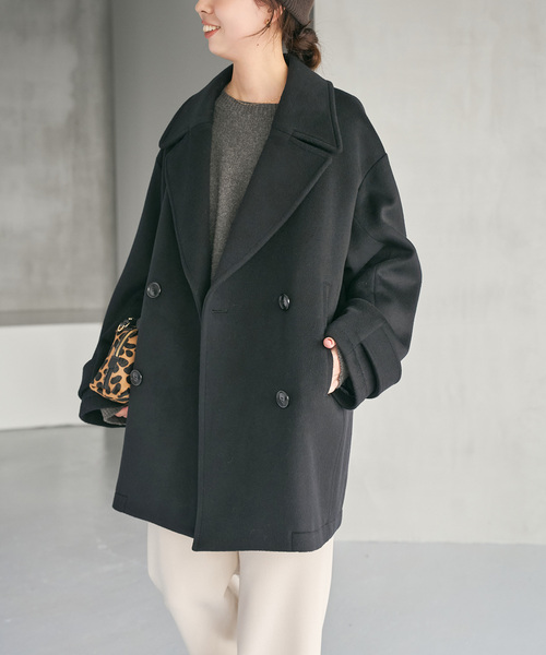 Spick & Span（スピックアンドスパン）の「S160ビーバーPコート（ピーコート・レディース・チャコールグレー/ブラック・36/38）」の17枚目の写真