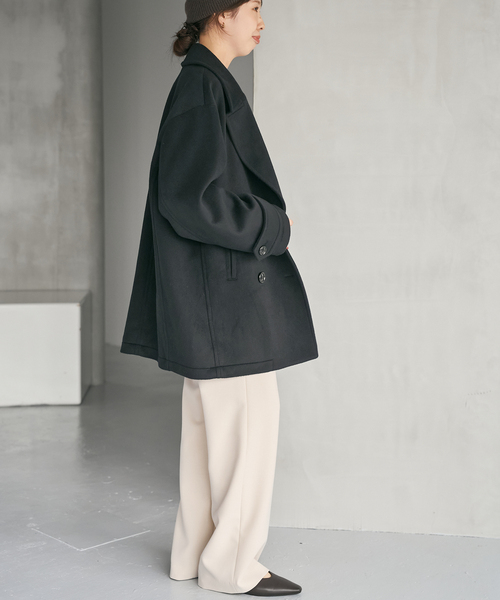 Spick & Span（スピックアンドスパン）の「S160ビーバーPコート（ピーコート・レディース・チャコールグレー/ブラック・36/38）」の18枚目の写真