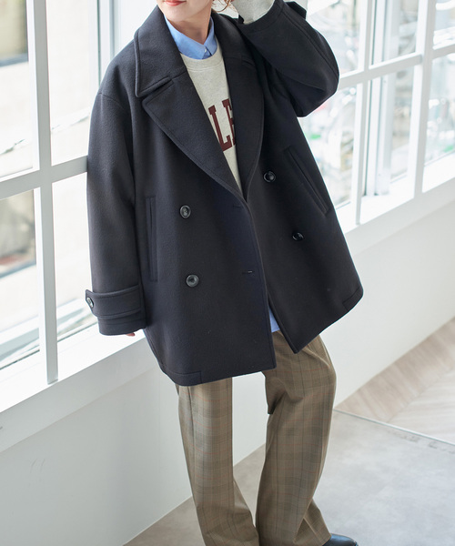 Spick & Span（スピックアンドスパン）の「S160ビーバーPコート（ピーコート・レディース・チャコールグレー/ブラック・36/38）」の20枚目の写真