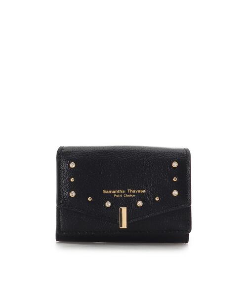 サマンサタバサプチチョイス Samantha Thavasa Petit Choice 財布 折財布 ゴールドスタッズ ミニ財布 折財布  ブランド 正規品 新品 ギフト プレゼント 人気 おすすめ 誕生日 記念日 クリスマス 送料無料 ラッピング無料 セール】ゴールドスタッズ ミニ折財布（財布）｜Samantha Thavasa