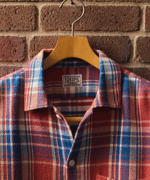 SHIPS（シップス）の「SHIPS: AUTHENTIC ウィークエンド チェック ネル シャツ（シャツ/ブラウス・メンズ・ナチュラル/レッド・SMALL/MEDIUM/LARGE/X-LARGE）」の3枚目の写真