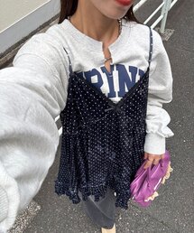 CIAOPANIC | アソート柄ベロアキャミチュニックワンピース〈ドット／フラワー〉(チュニック)