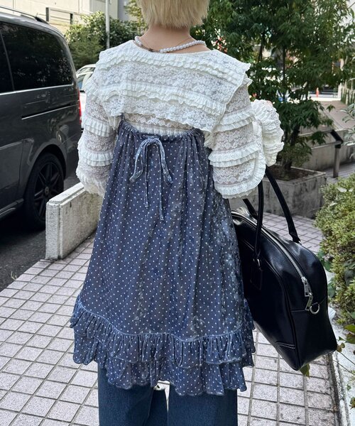 CIAOPANIC（チャオパニック）の「アソート柄ベロアキャミチュニックワンピース〈ドット／フラワー〉（チュニック・レディース・ブラック/グレー/カーキ/ブラック系その他/ベージュ系その他・ONE SIZE）」の9枚目の写真