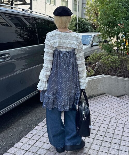 CIAOPANIC（チャオパニック）の「アソート柄ベロアキャミチュニックワンピース〈ドット／フラワー〉（チュニック・レディース・ブラック/グレー/カーキ/ブラック系その他/ベージュ系その他・ONE SIZE）」の12枚目の写真