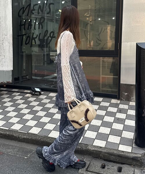 CIAOPANIC（チャオパニック）の「アソート柄ベロアキャミチュニックワンピース〈ドット／フラワー〉（チュニック・レディース・ブラック/グレー/カーキ/ブラック系その他/ベージュ系その他・ONE SIZE）」の18枚目の写真